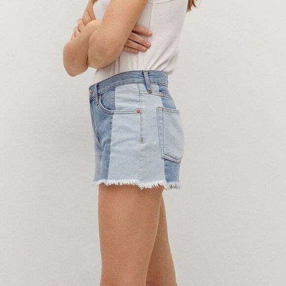 Mango Denim Shorts Contrast New - Picture 4 of 6